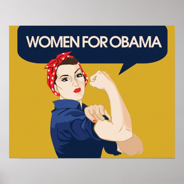 Póster Mujeres retro para Obama (Frente)