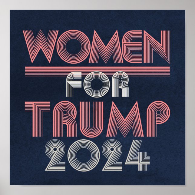 Póster Mujeres rosadas retro vintage para Trump 2020 (Frente)