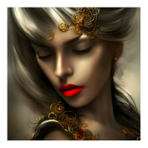 Mujeres rubias de oro hermosas con joyas de labios
