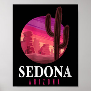 Póster Mujeres Sedona Arizona Cactus Atardecer Desierto S