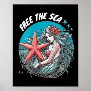 Póster Mujeres Sirenas de la Naturaleza del Mar de Starfi