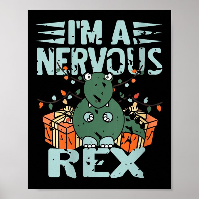 Póster Mujeres soy un nervioso Navidad gracioso de Rex Di (Frente)