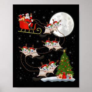 Póster Mujeres Sugar Glider Santa Trineo Volador Divertid