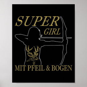Póster Mujeres Tiro con Arco Super Chica con Flecha y Arc