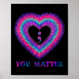 Póster Mujeres Usted Punto y coma Corazón Prevención del