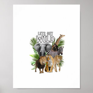 Póster Mujeres vamos a tener animales salvajes de zoológi