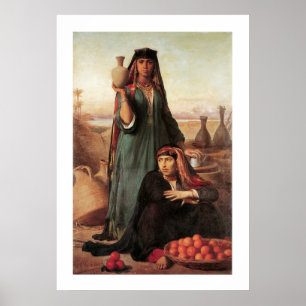 Póster Mujeres vendiendo agua y Naranjas...