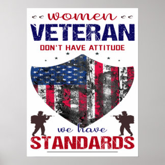 Póster Mujeres veteranas no tienen actitud tenemos estánd