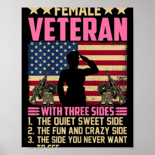 Póster Mujeres veteranas soldadoras orgullosas de veteran