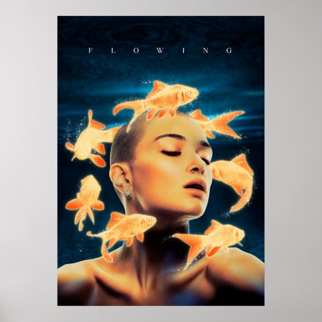 Póster Mujeres y peces de colores (Frente)