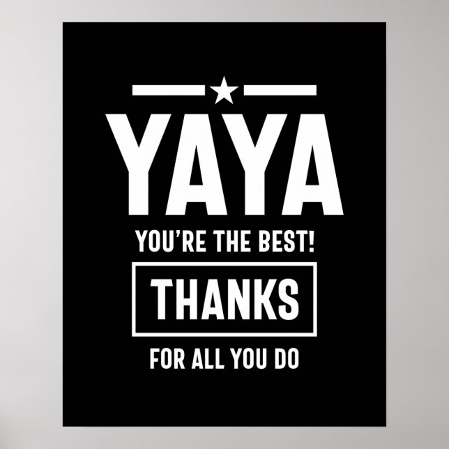 Póster Mujeres Yaya, eres el mejor regalo de Yia-Yia (Frente)