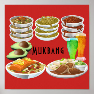 Póster Mukbang Food