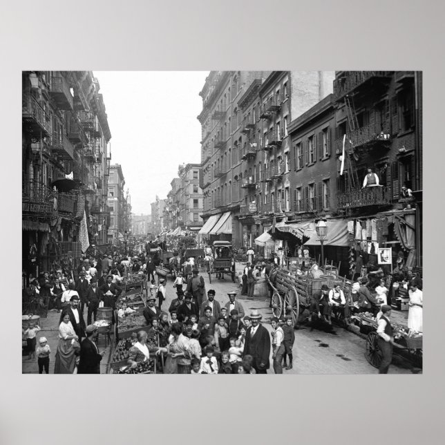 Póster Mulberry Street, NYC, 1900 (Frente)