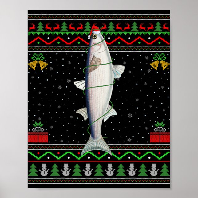 Póster Mullet Fish Lover Matching Ugly Mullet Christmas T (Frente)