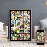 Póster Multi Photo 54 Picture Grid Collage Black<br><div class="desc">Crea tu propio poster multifoto con 54 fotos favoritas. La plantilla de fotos está lista para que subas tus imágenes, que se muestran en formato cuadrado / instagram en un sencillo collage de fotos al estilo de cuadrícula. El color de fondo es negro neutro y si quieres cambiarlo para tu...</div>