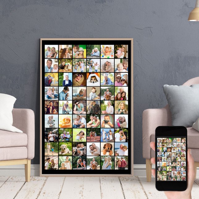 Póster Multi Photo 54 Picture Grid Collage Black (Subido por el creador)