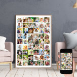 Póster Multi Photo 54 Picture Grid Collage White<br><div class="desc">Crea tu propio poster multifoto con 54 fotos favoritas. La plantilla de fotos está lista para que subas tus imágenes, que se muestran en formato cuadrado / instagram en un sencillo collage de fotos al estilo de cuadrícula. El color de fondo es blanco neutro y si quieres cambiarlo para tu...</div>