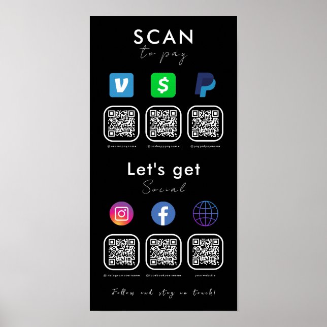 Póster Multi QR Code Conecta Con El Escáner De Nosotros P (Frente)