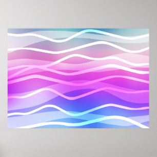 Póster Multicolor claro, diseño arcoiris con líneas plana