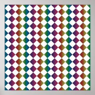 Póster Multicolor Diamante Harlequín Multicolor Ajedrezad