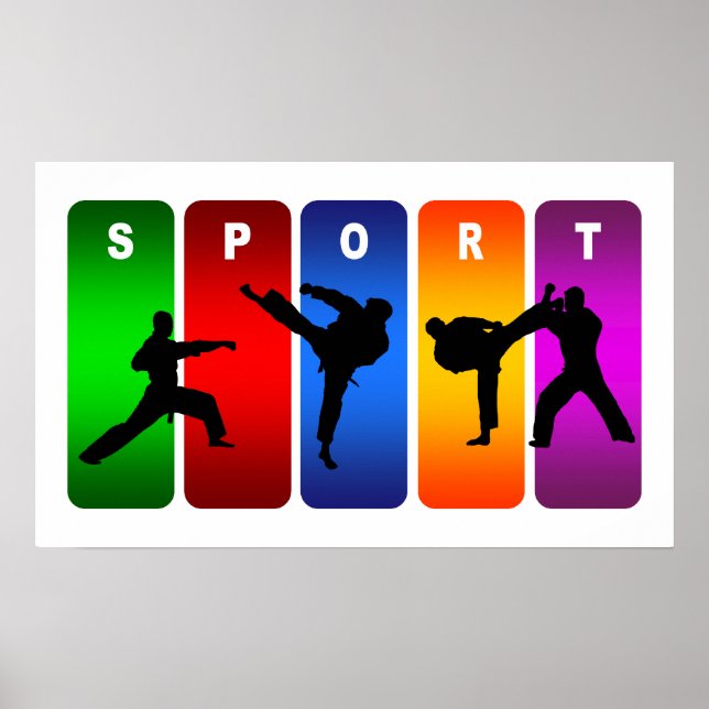 Póster Multicolor Karate Emblem (Frente)