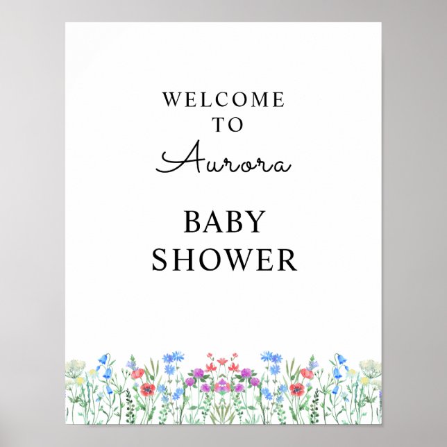 Póster Multihued Wildflower Baby Shower Celebration (Frente)