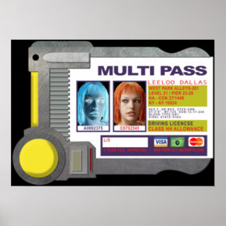 Póster Multipass - Inspirado por el Quinto Elemento