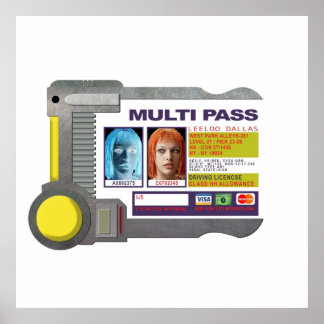 Póster Multipass inspirado por el Quinto Elemento