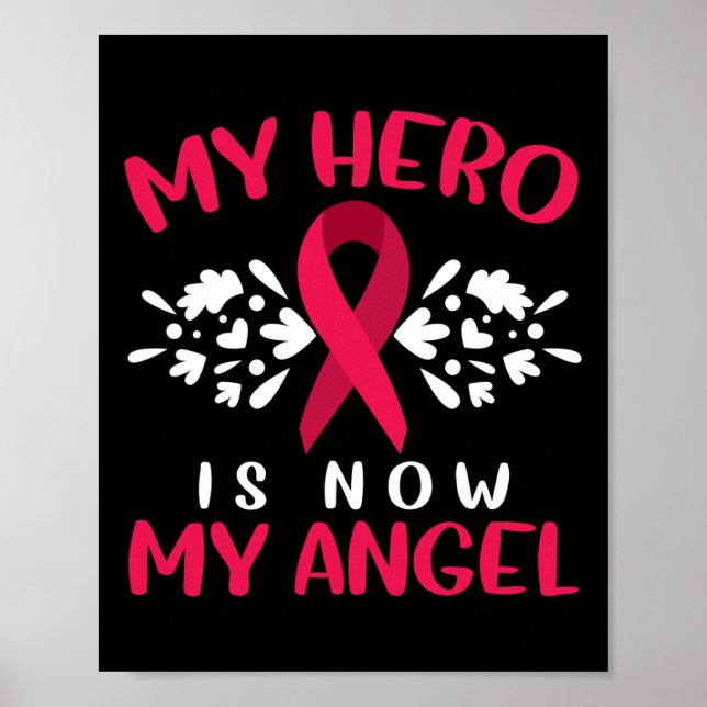Póster Multiple Myeloma Awareness My Hero Is Now My Angel (Frente)