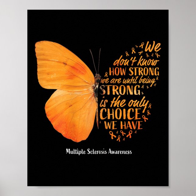 Póster Multiple Sclerosis Awareness Women Mom Cute Butter (Frente)