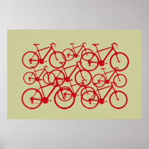 Póster múltiples bicicletas