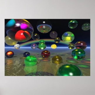 Póster múltiples bolas en múltiples colores