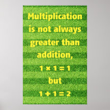 Multiplicación y adición - Poster matemático