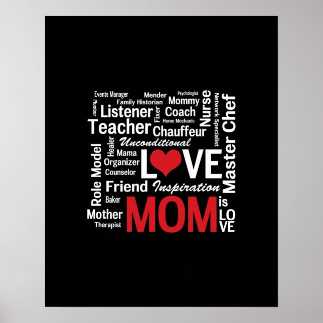 Póster Multitarea de mamá - Día de la madre o cumpleaños  (Frente)