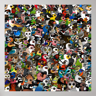 Póster Multitud Birdorable