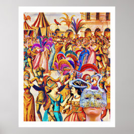 Póster Multitud celebrando el carnaval