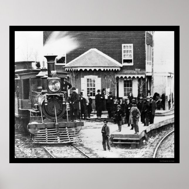 Póster Multitud de trenes en Hanover Junction, PA 1863 (Frente)