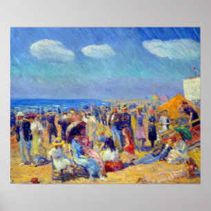 Póster Multitud de William Glackens en la costa