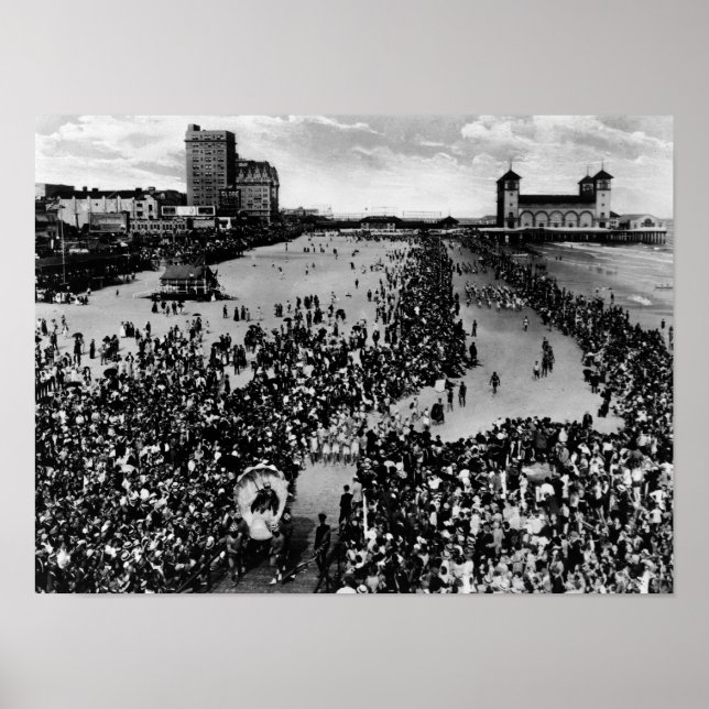 Póster Multitud en Atlantic City, agente de belleza NJ (Frente)