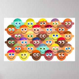 Póster Multitud feliz