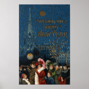 Póster Multitud Soplando Cuernos