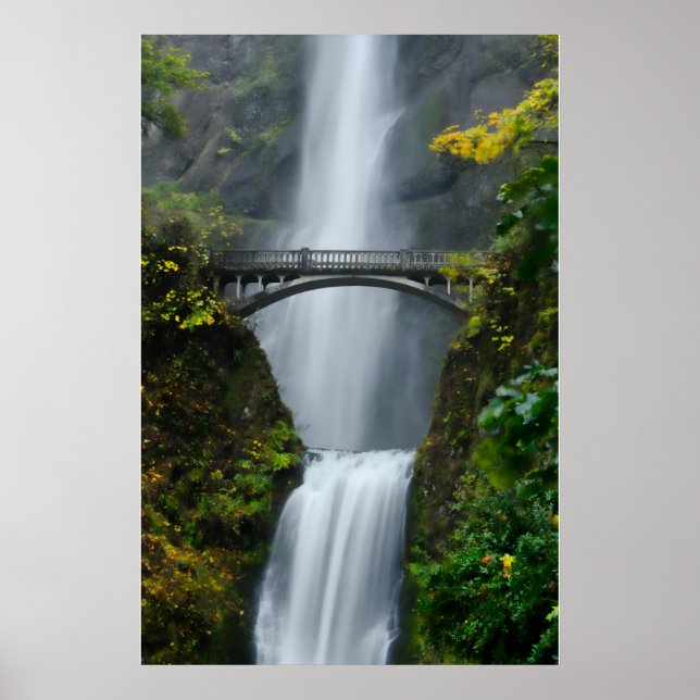Póster Multnomah Falls in Fall (Frente)