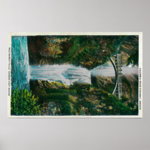 Póster Multnomah Falls on Columbia River