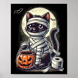 Póster Mumami de gato negro hombres mujeres niños Hallowe