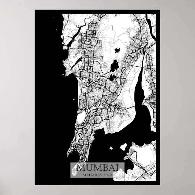 Póster Mumbai Maharashtra Map (Frente)