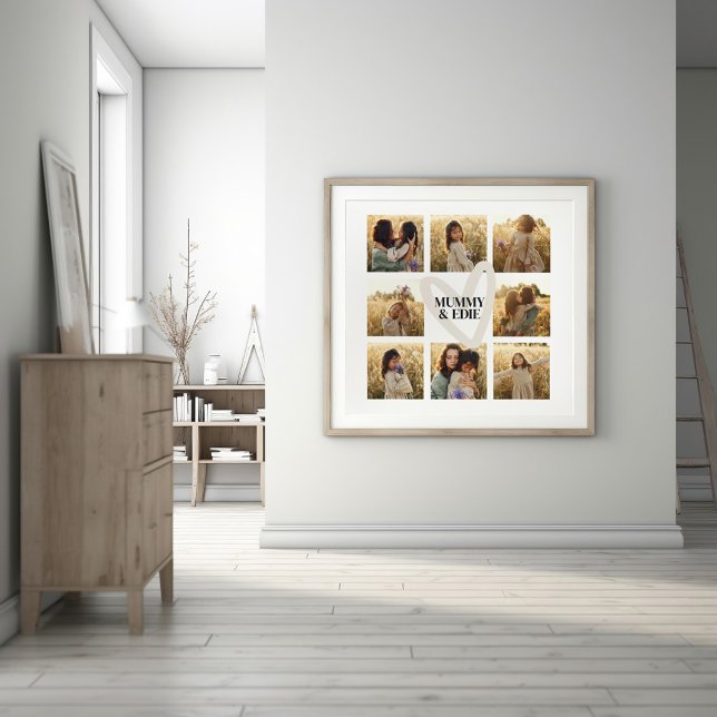 Póster Mummy multi crema de crema de corazón elegante (Subido por el creador)