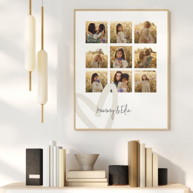 Póster Mummy multi crema de crema de corazón elegante (Subido por el creador)