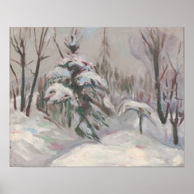 Póster Munch - Bosque de Invierno 1927 (Frente)