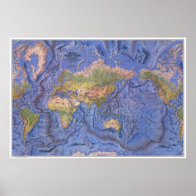 Póster " Mundo: 1981 El MAPA OCEÁNICO-Piso ... (Frente)