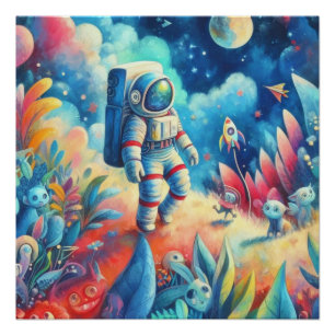 Póster Mundo Astronauta Wimsical